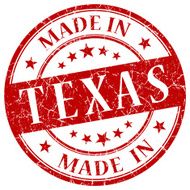 made in Texas red round grunge isolated stamp N2