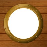 Window porthole in a wooden wall N2