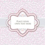 Vintage frame over polka dot seamless background