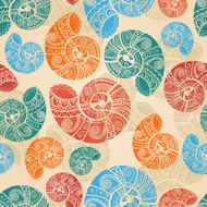 seamless background with bright snail shells