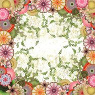 border with flowers and circular elements