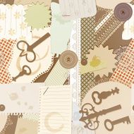 seamless pattern with scrapbook design elements N2