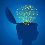 Human head emitting squares