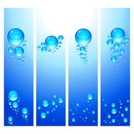 Eps Set of vertical banners with water bubbles