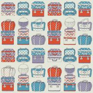 Hand drawn Travel bags vector seamless pattern N3