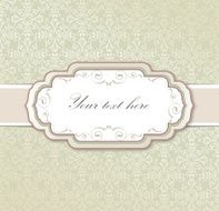Greeting Card with vintage frame over seamless Victorian background N2