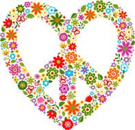 floral pattern heart peace symbol N2