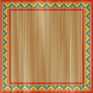 Traditional abstract ornamental frame painted on square wooden board