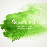 Vector watercolor spring illustration with leaf N4
