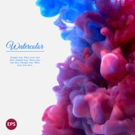 Blue and violet swirling ink in water