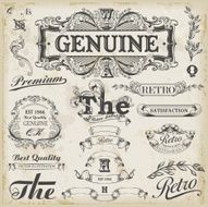 Set of vintage design elements with text placements