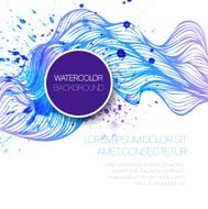Watercolor wave background Vector illustration N8