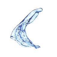 Blue water splash isolated on white N39