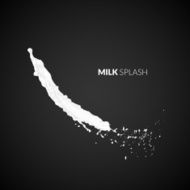 Milk splash isolated on black background N16