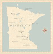 Vintage-Style Minnesota Map