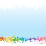 Colorful snowflake border
