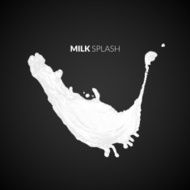 Milk splash isolated on black background N17
