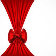 Red bow on a curtain