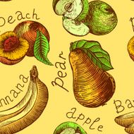 seamless pattern of fruits sketch