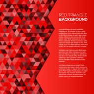 Red geometric background with triangles