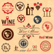 Wine labels set N3