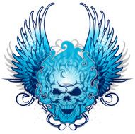 fire skull and wing