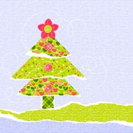 Stylish New Year or Christmas card in scrapbooking style N3