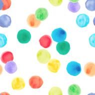 Seamless watercolor hand drawn circles pattern