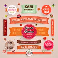 Food and drinks labels set N3