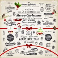 Christmas Vintage labels Set
