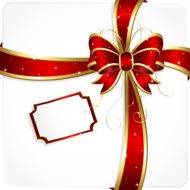 Holiday bow with tinsel