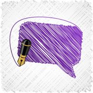 Scribbled speech violet shape N2