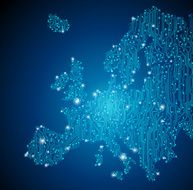 Europe Map Technology Background