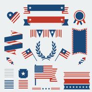 Independence Day ribbons badges and decorative elements N2
