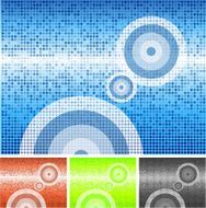 Abstract circles with tiles background