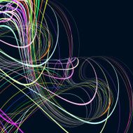 colorful lines with black background