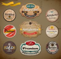 Retro styled old papers Label Badges collection N2