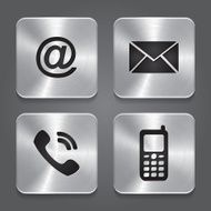 Metal contact buttons - set icons