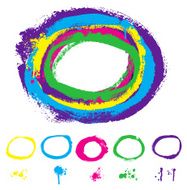 Designer Vector Element Series Painted Circle Texture Grunge Border N3