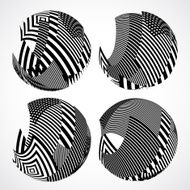 abstract black and white round style stripe shape background