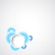 abstract blue floral pattern with round banner N2