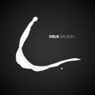 Milk splash isolated on black background N18