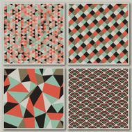 Set of retro-styled seamless geometric patterns N2