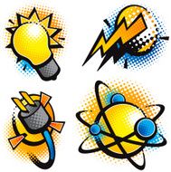 halftone energy icons