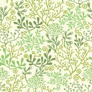 Underwater seaweed garden seamless pattern background