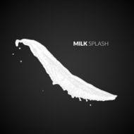 Milk splash isolated on black background N19