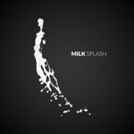 Milk splash isolated on black background N20