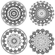 Set of vintage round arabesques