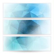 Abstract geometric triangular banners set