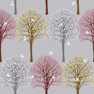 Spring pattern with flowering trees
